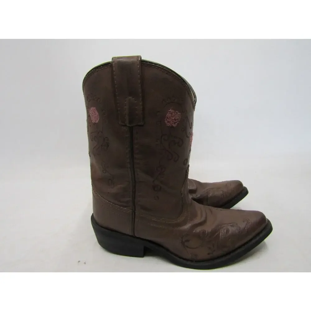 Shyanne Little Kids Youth Size 12 D Brown Floral Cowboy Western Boots